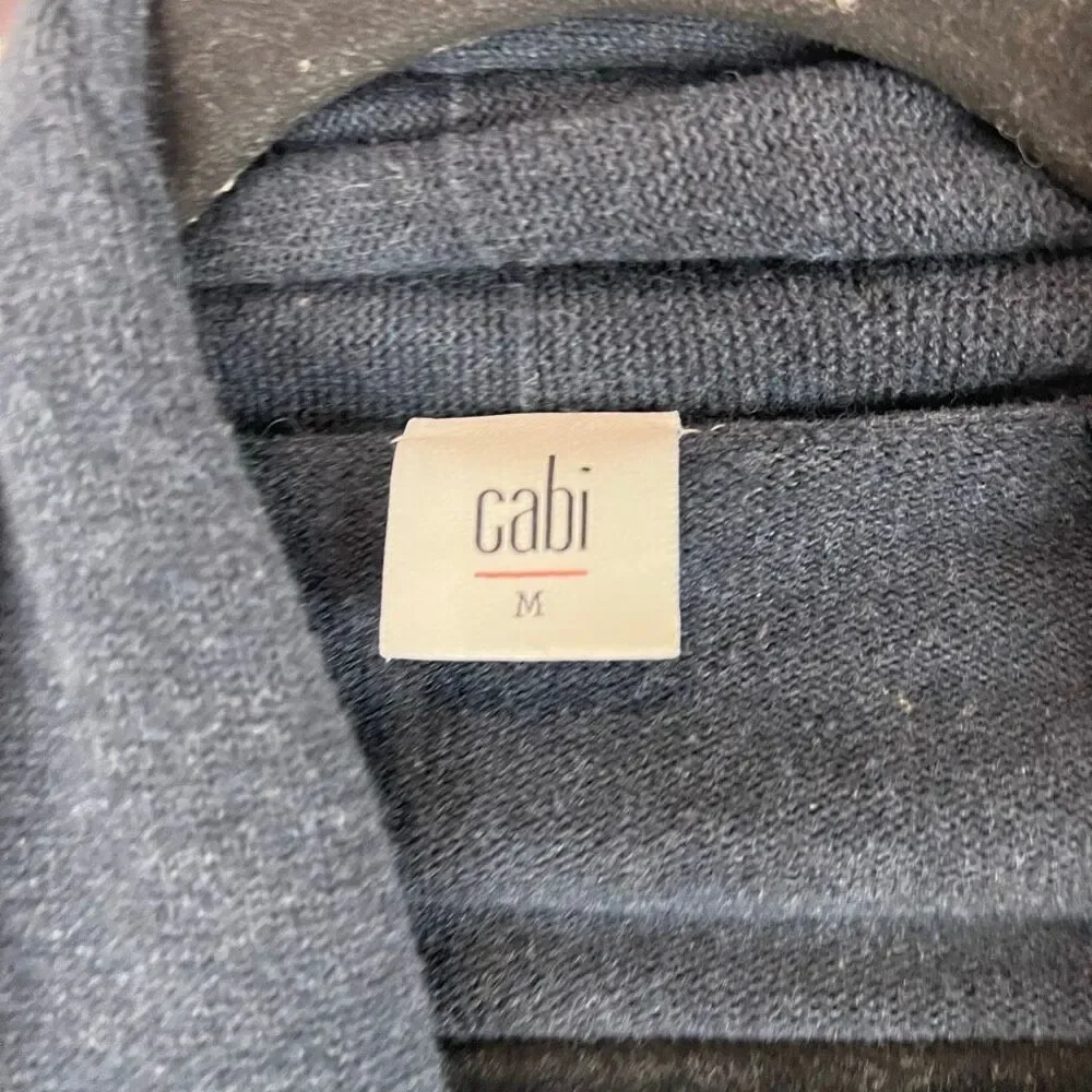 CAbi Victoria Open Cardigan Sweater‎ Blue Women's M Longline Keyhole Back